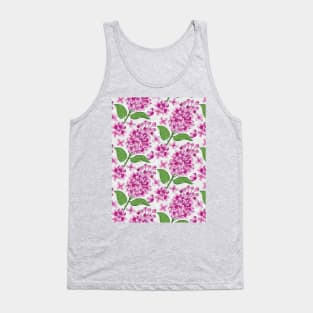 Pink Lilac Flowers Pattern Tank Top